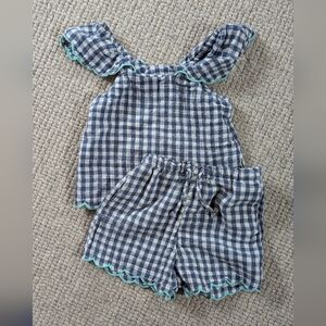 Old Navy Blue and White Gingham Set